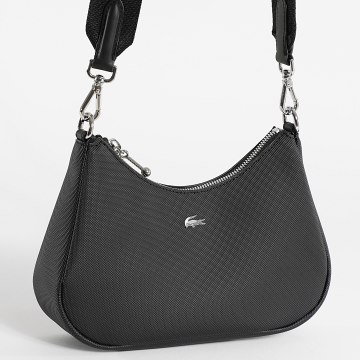 Lacoste - Sac A Main Femme Logo Crocodile Métal Noir