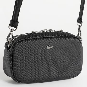 Lacoste - Sac A Main Femme Logo Crocodile Métal Noir