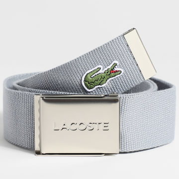 Lacoste - Ceinture Plaque Avec Logo Brodé Crocodile Gris