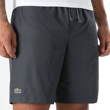 Lacoste - Short Jogging Diamanté Logo Brodé Crocodile Gris Anthracite