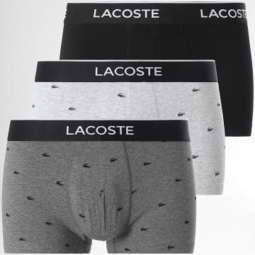 Lacoste - Lot De 3 Boxers Classic Gris Chiné Noir