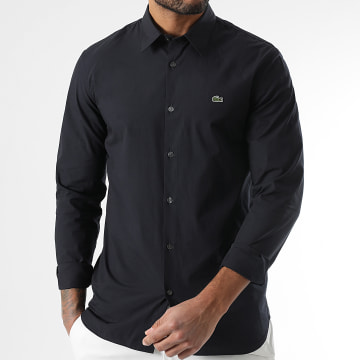 Lacoste - Chemise Manches Longues Logo Brodé Crocodile Noir