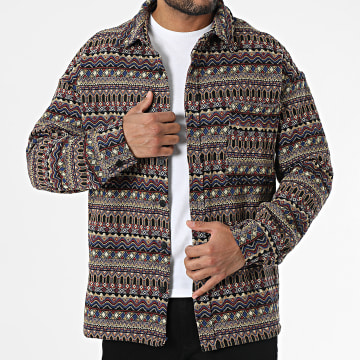 Frilivin - Sobrecamisa Negro Beige Rojo Azul
