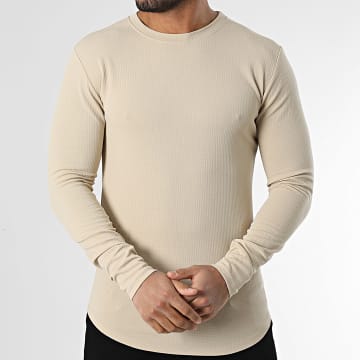 Frilivin - T-Shirt Langarm Beige