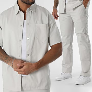 Frilivin - Ensemble Chemise Manches Courtes Et Pantalon Gris Clair