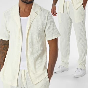 Frilivin - Ensemble Chemise Manches Courtes Et Pantalon Ecru