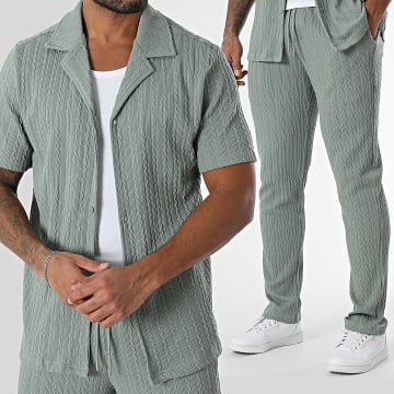 Frilivin - Ensemble Chemise Manches Courtes Et Pantalon Vert