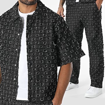 Frilivin - Ensemble Chemise Manches Courtes Jean Et Jean Noir