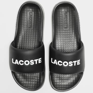 Lacoste - Claquettes Serve Slide Logo Lettrage Noir