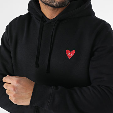 Luxury Lovers - Sweat Capuche Embroidery Heart Noir