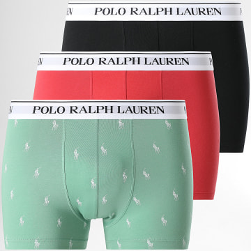 Polo Ralph Lauren - Lot De 3 Boxers Rouge Vert Noir