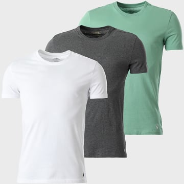 Polo Ralph Lauren - Lot De 3 Tee Shirts Original Player Blanc Gris Anthracite Vert Clair