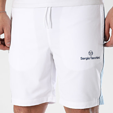 Sergio Tacchini - Short Jogging Alata 41052 Blanc Bleu Clair