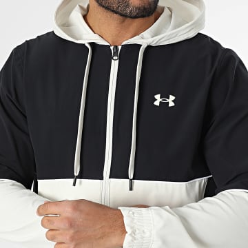 Under Armour - Veste Zippée A Capuche Zone Woven 1383400 Beige Noir