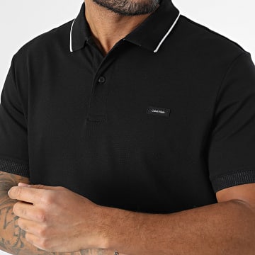 Calvin Klein - Polo Manches Courtes Pique Multi Tipping 4141 Noir