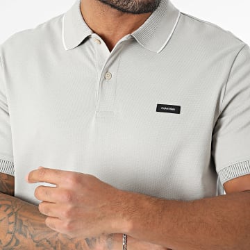 Calvin Klein - Polo Manches Courtes Pique Multi Tipping 4141 Gris Clair