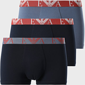 Emporio Armani - Lot De 3 Boxers EM000259-AF10778 Bleu Marine Bleu Gris