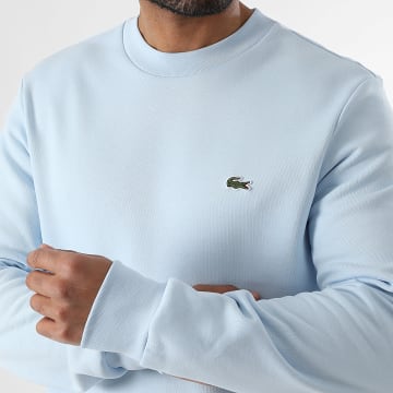 Lacoste - Sweat Crewneck Logo Brodé Crocodile Classic Fit Bleu Clair