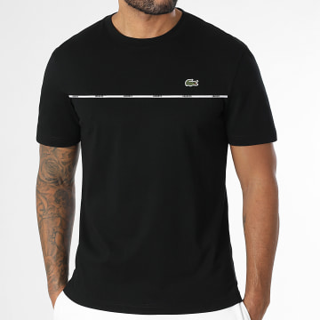Lacoste - Tee Shirt Big Logo Crocodile Regular Fit Noir