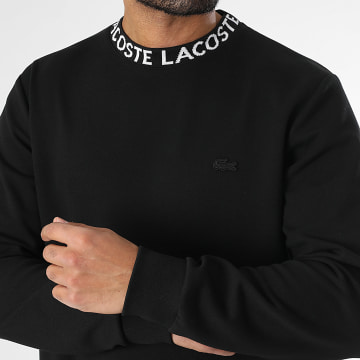 Lacoste - Sweat Crewneck Logo Brodé Crocodile Classic Fit Noir