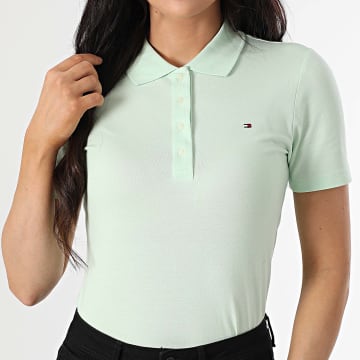 Tommy Hilfiger - Polo Manches Courtes Slim Femme 1985 3225 Vert Clair