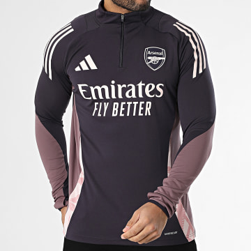 Adidas Sportswear - Tee Shirt Manches Longues Col Zippé AFC JF2924 Violet Foncé