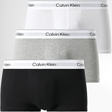 Calvin Klein - Lot De 3 Boxers Low Rise 4389 Blanc Gris Chiné Noir