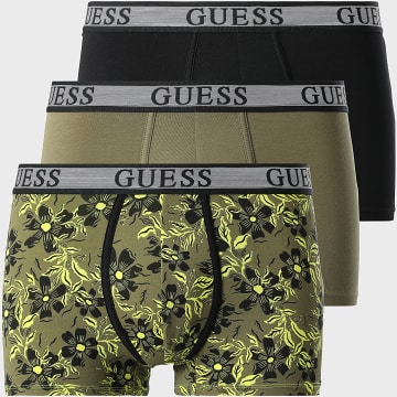 Guess - Lot De 3 Boxers U5GG05 Noir Vert Kaki Floral