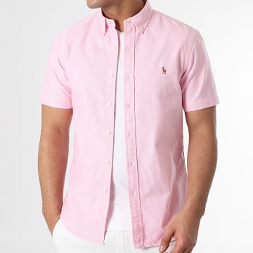 Polo Ralph Lauren - Chemise Manches Courtes Slim Oxford Rose