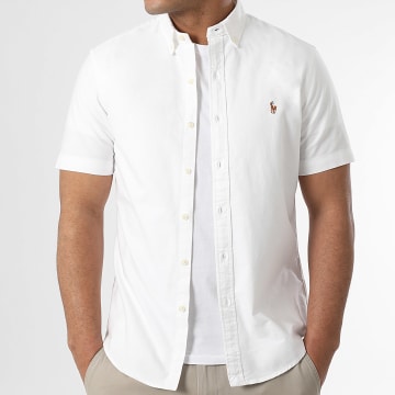 Polo Ralph Lauren - Chemise Manches Courtes Slim Oxford Blanc