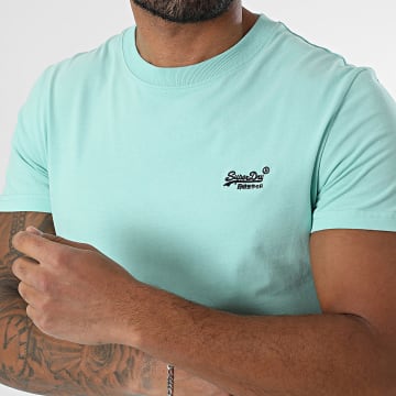 Superdry - Camiseta Essential Logo Bordado M1011245A Turquesa