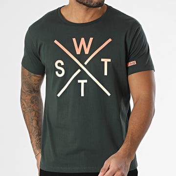 Watts - T-shirt 1WATTS03 Donkergroen