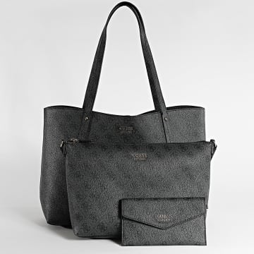Guess - Lot De 2 Sacs A Main Et Portefeuille Femme LG964823 Gris Anthracite