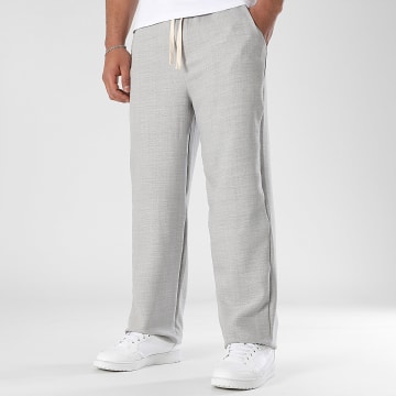 LBO - 1843 Pantalones de pata ancha efecto lino Gris claro