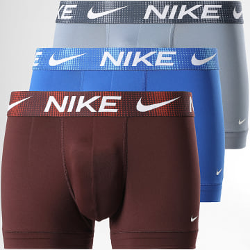 Nike - Set di 3 boxer Dri-Fit Essential Micro KE1156 Marrone Blu Reale Grigio