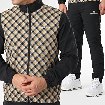 Sergio Tacchini - Ensemble De Survetement A Carreaux Tartan 40251 Noir Camel