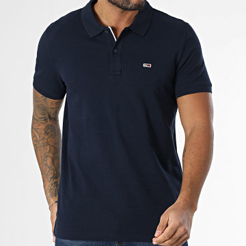 Tommy Jeans - Polo Manches Courtes Slim Placket 0676 Bleu Marine