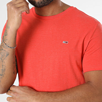 Tommy Jeans - Tee Shirt Slim Jaspe 0363 Orange Chiné