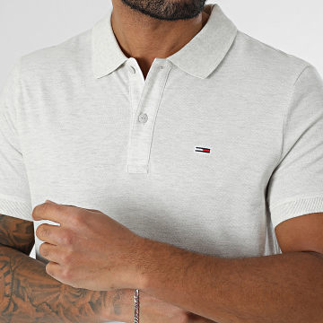 Tommy Jeans - Polo Manches Courtes Slim Placket 0676 Gris Chiné