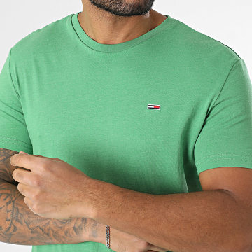 Tommy Jeans - Tee Shirt Slim Jaspe 0363 Vert Chiné