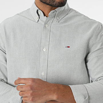 Tommy Jeans - Chemise Manches Longues Oxford 1298 Vert Chiné