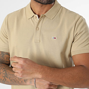 Tommy Jeans - Polo Manches Courtes Slim Placket 0676 Beige