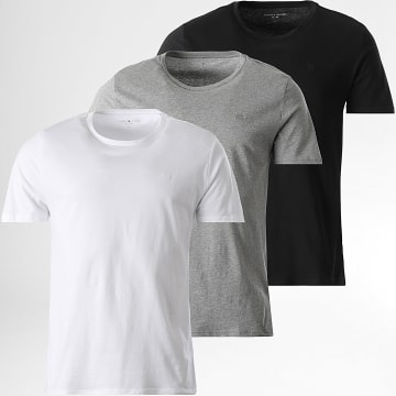 Tommy Hilfiger - Lot De 3 Tee Shirts 3576 Blanc Gris Chiné Noir