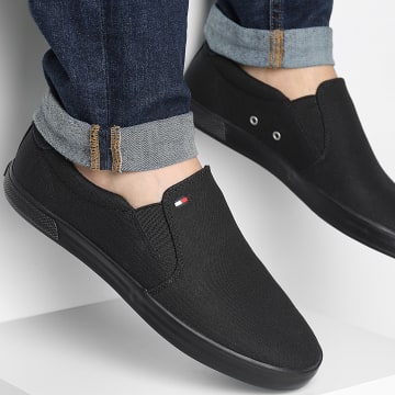 Tommy Hilfiger - Espadrillas Iconic Slip On 0597 Triplo Nero