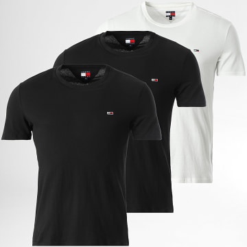 Tommy Jeans - Lot De 3 Tee Shirts Slim 1579 Blanc Noir