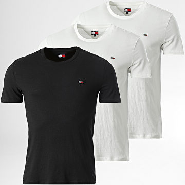 Tommy Jeans - Lot De 3 Tee Shirts Slim 1579 Blanc Noir