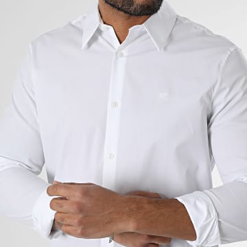 Calvin Klein - Camicia a maniche lunghe Slim Solid 145G White