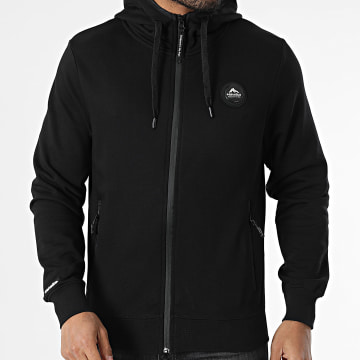 Helvetica - Felpa con cappuccio e zip Borgia Nero