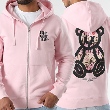 Teddy Yacht Club - Sudadera con capucha y cremallera Art Series Travis Pink