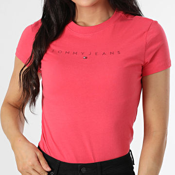 Tommy Jeans - Tee Shirt Femme Tonal Linear 0315 Rose